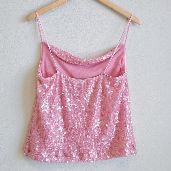 WAYF Megan Tank Sequin Cowl Neckline Sz M Date Night Party Festival Y2K Fairy - Picture 5 of 10